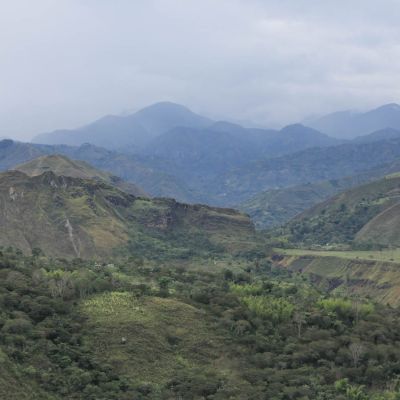 A shot of "El Hato" mountain ridge taken on our way to the main road leading out of the green coffee lands of Inzá, Cauca.