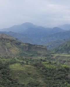 A shot of "El Hato" mountain ridge taken on our way to the main road leading out of the green coffee lands of Inzá, Cauca.