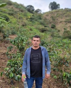 Cleyder Altamirano Sarmiento at his green coffee farm El Guayaquil in San Miguel, Chirinos, Peru.