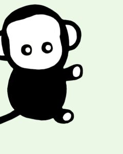Line drawing of cute monkey