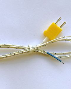Basic bare wire thermocouple, 36 inches long with mini plug